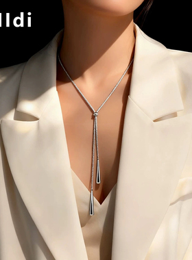 韩版ins风双层叠戴女轻奢小众设计感秋冬毛衣项链新款卫衣链女