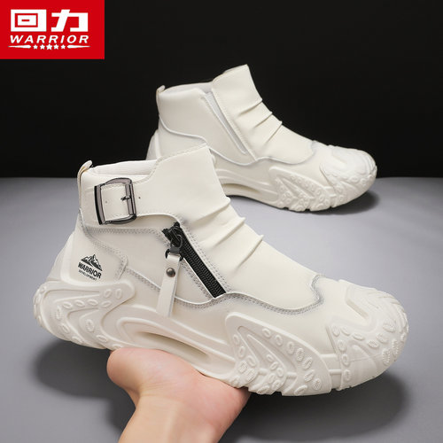 回力秋季男鞋厚底增高防滑马丁靴