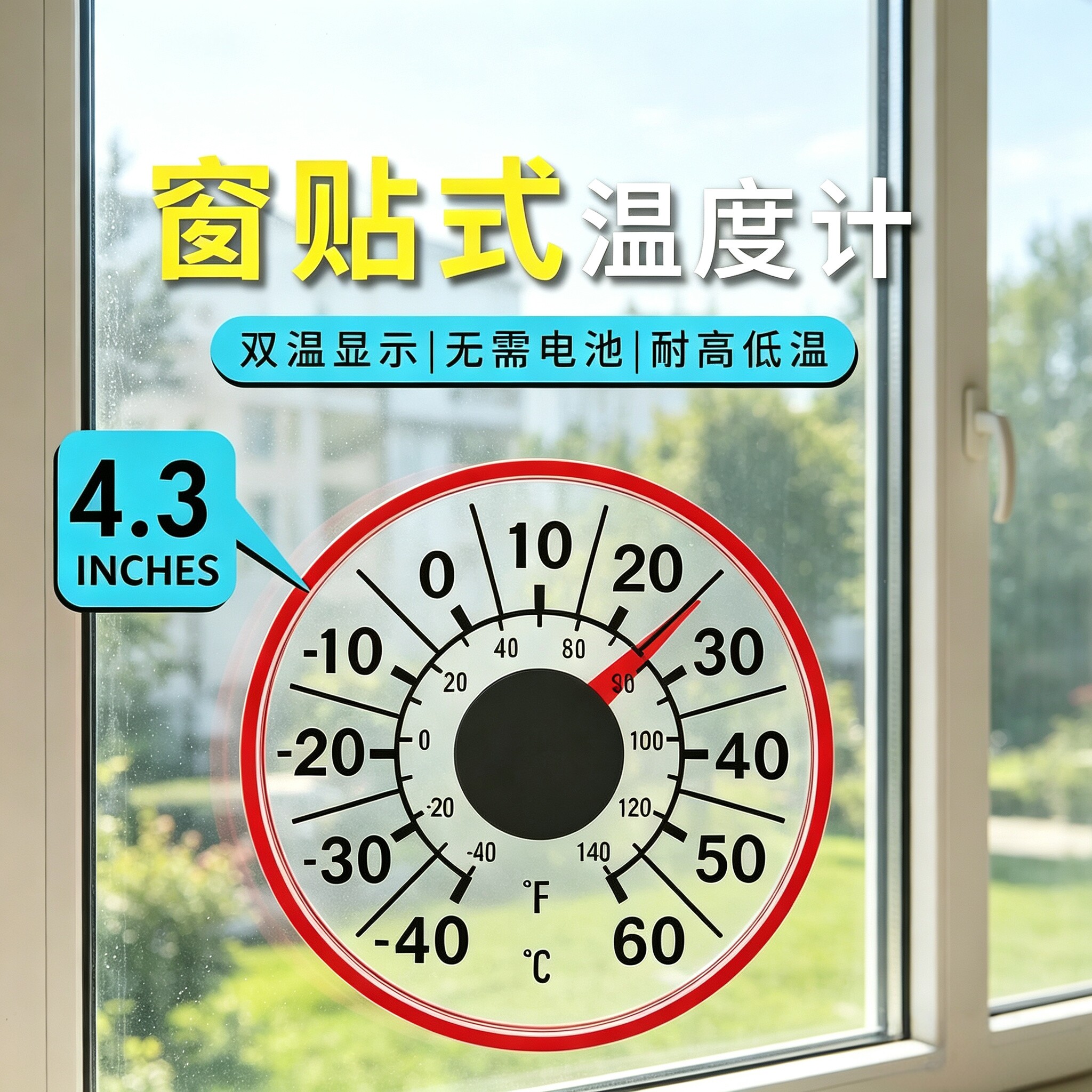 富纳德高精度窗贴式温度计