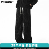 VIISHOW美式 子 设计感潮牌炸街宽松直筒长裤 复古灯芯绒裤 子男秋款