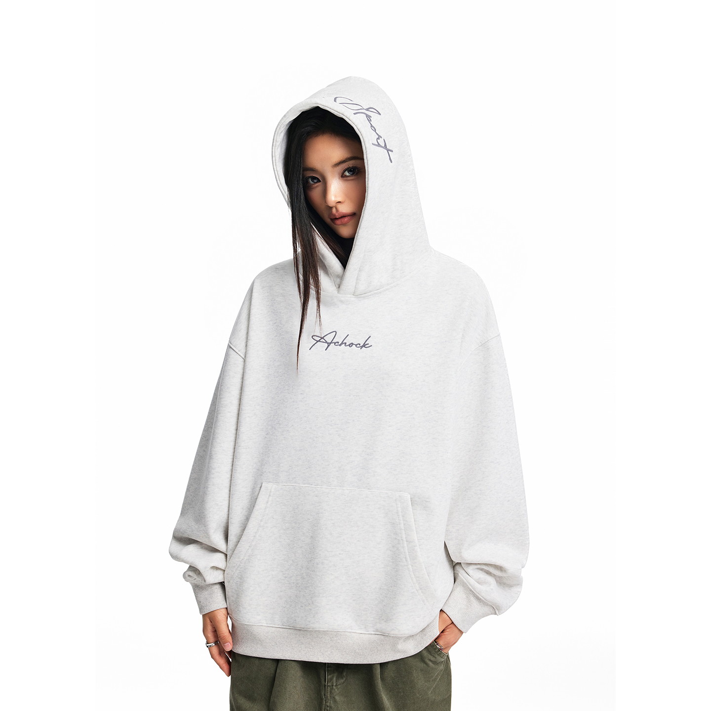 【Achock官方店】潮牌入秋薄款简约布贴绣外套美式街头情侣厚T恤