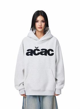 【Achock官方店】潮牌简约贴布刺绣连帽卫衣美式新款百搭套头外套