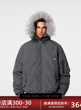 【Achock官方店】毛领连帽棉服男女秋冬新品美式复古加厚派克外套