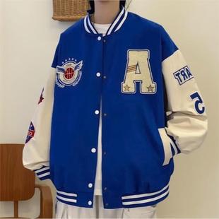 棒球服外套男女宽松街头嘻哈夹克衫 SWAG安心购美式 复古薄款