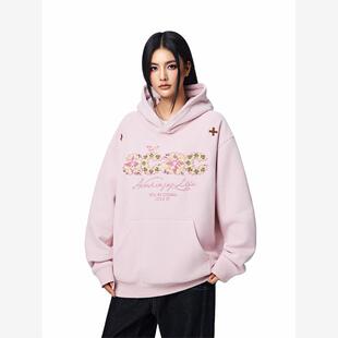 【Achock官方店】acac系列毛巾绣连帽卫衣美式街头帽衫外套头卫衣