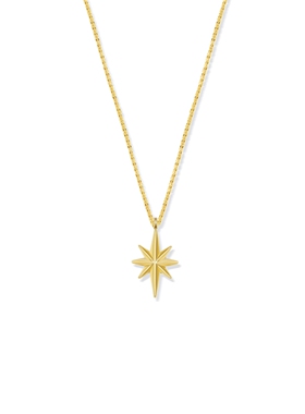 美国Stdio米字星星项链纯银镀黄金色 八芒星锁骨链六芒星男女情侣