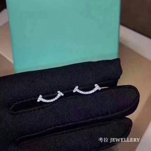 微笑耳钉女纯银镀黄金色玫瑰金笑脸耳环耳饰镶钻轻奢小众高级感潮