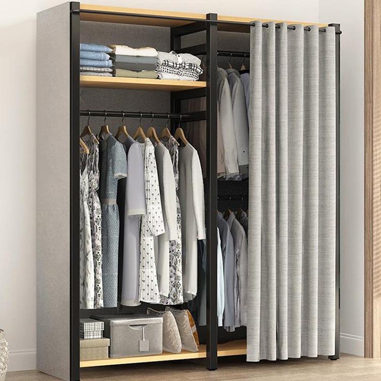 金属衣柜钢架结构简易组装布衣柜家用卧室结实耐用小户型柜子Bω