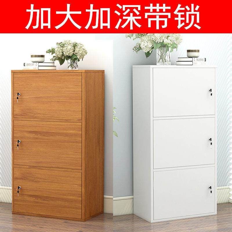 简易带门书柜书架家用带锁落地收纳格子柜简约储物柜置物柜书橱厂