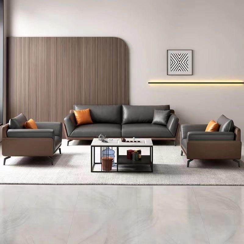 办公室沙发茶几组合套装接待室简约商务会客洽谈休息区三人位