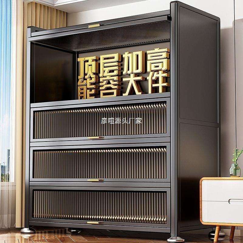 新款家用厨房厨柜储物柜落地多层可移动碗柜带轮厨房橱柜置物架