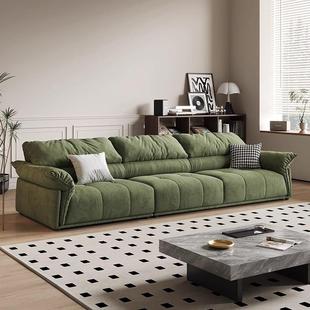 黑奢尚品绿色猫爪布沙发法式 三人位布艺 复古风钢琴键客厅新款