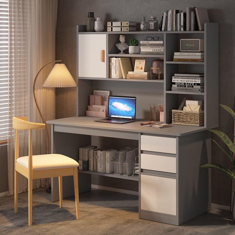 学生专用新款书桌电脑桌卧室中小学学生写字桌带书架一体桌学习桌