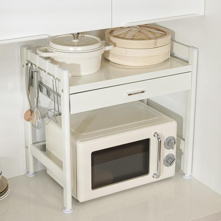 厨房台面带抽屉微波炉架烤箱收纳架子多功能支架家电置物架