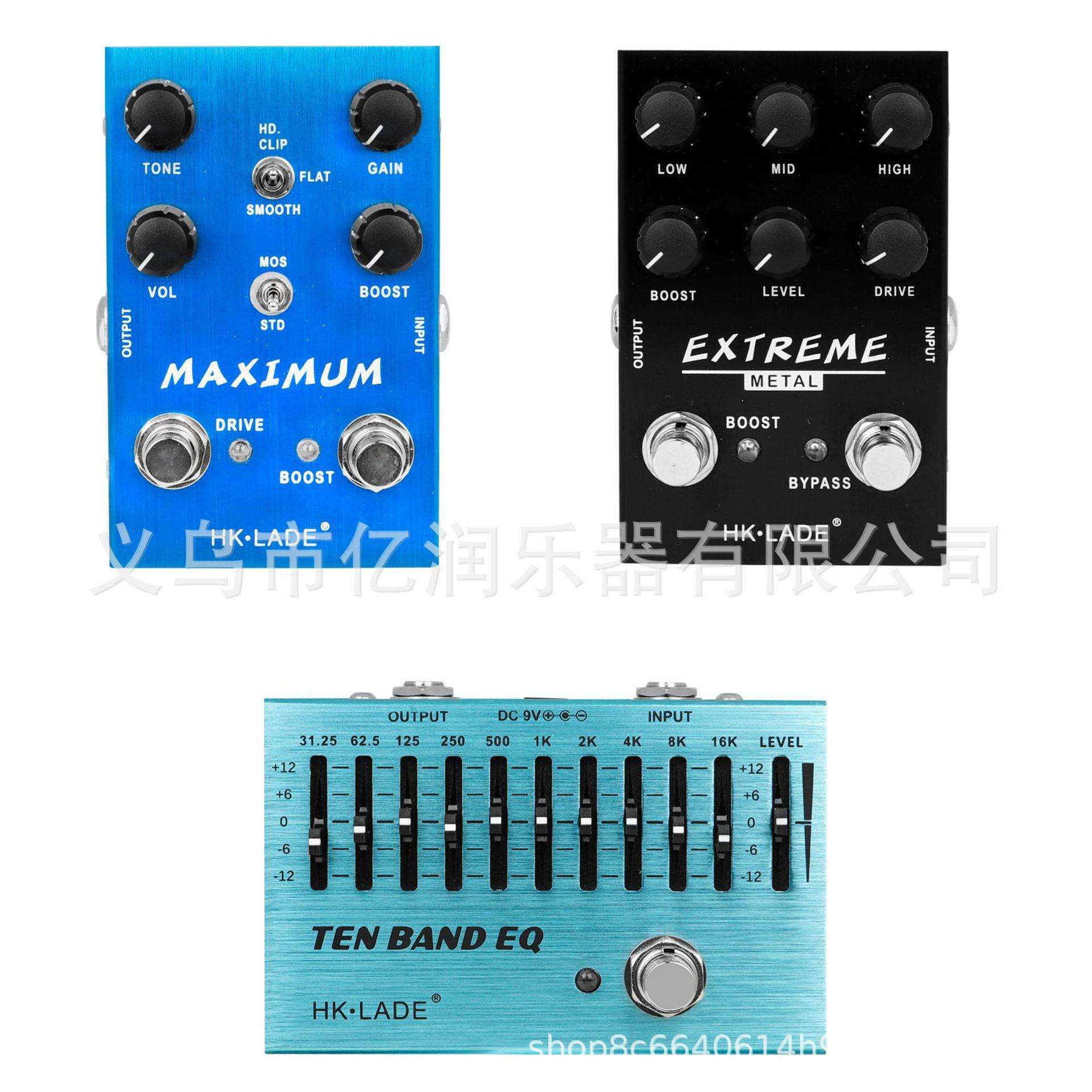 HK·LADE单块效果器套装模拟失真过载十段EQ调节民谣电吉他效果器