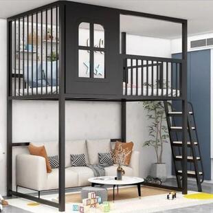 树屋床高架床loft复式二楼上床下空小户型错位上下儿童高低单上层