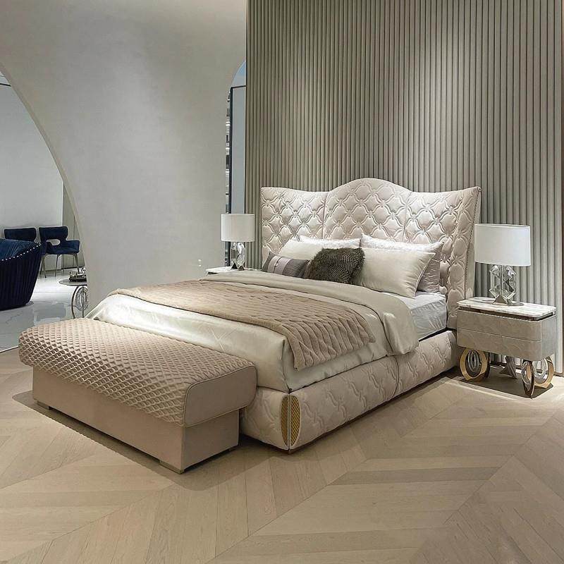 意大利现代轻奢CC公主床奢华双人床高背婚床主卧豪华大床