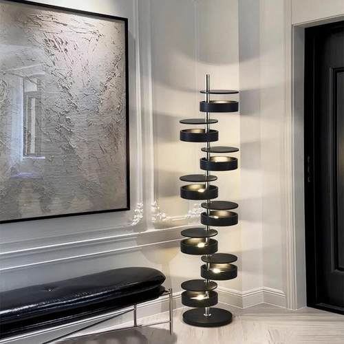 意式极简流水落地灯客厅卧室书房设计师高端艺术摆件装饰氛围灯具