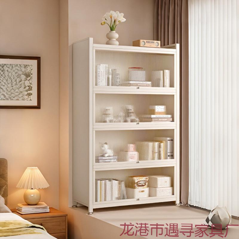 钢制书架置物架落地窄儿童书柜家用防尘展示柜收纳柜子靠墙储物柜