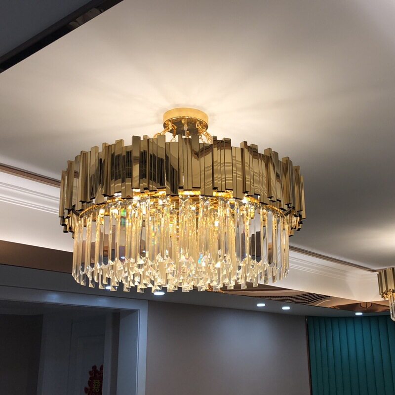 水晶客厅吊灯 轻奢简约现代客厅灯餐厅后现代圆形奢华大气灯具