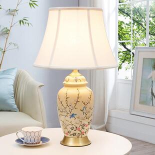 中式陶瓷台灯卧室床头灯家用温馨客厅大号婚房房间样版房装饰灯具