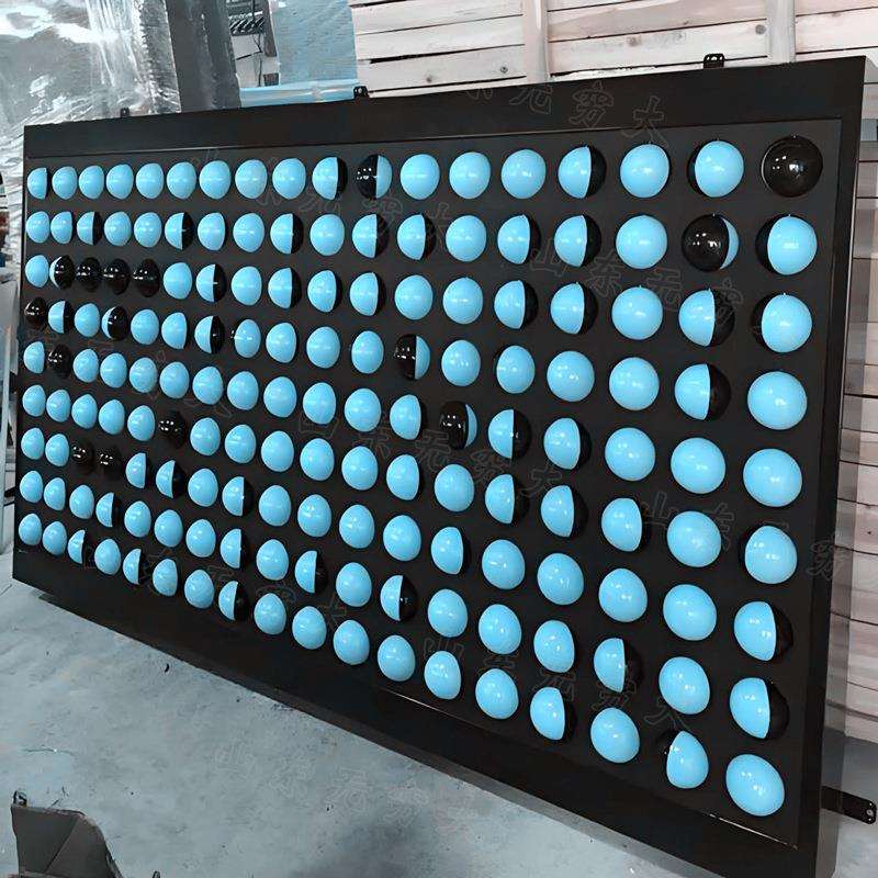 户外园林景观翻转墙双色旋转珠学校无动力装置儿童益智科普墙