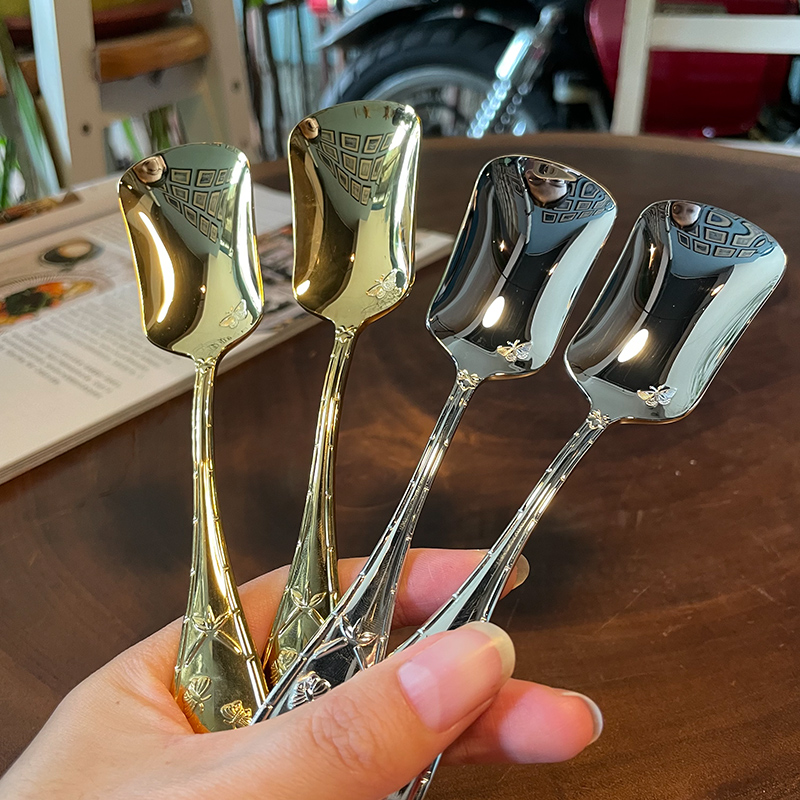 德国316不锈钢复古方头勺子