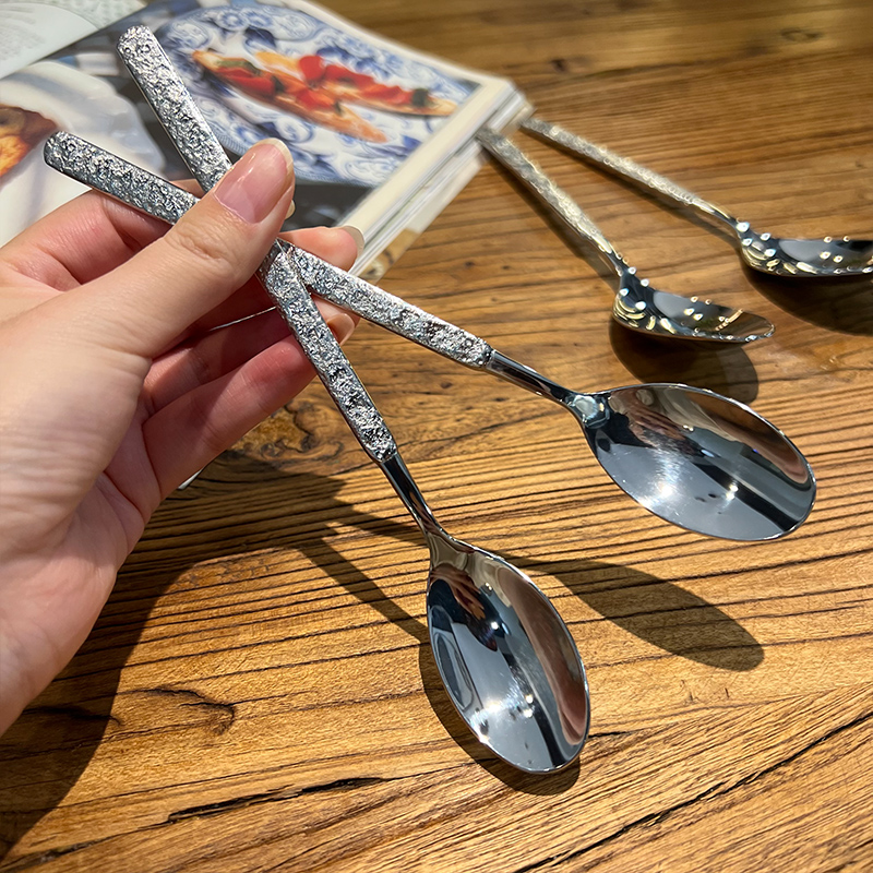 *老板娘自留款漂亮*304不锈钢冰勺餐勺吃饭勺子搅拌勺子长柄勺