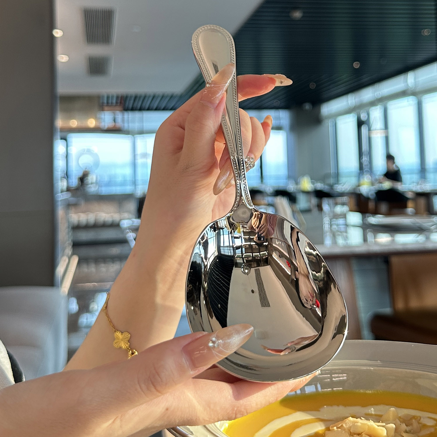 出口品级18/10盛汤勺公用勺