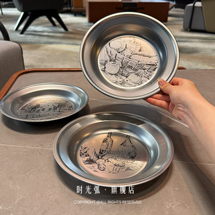 美式复古野餐盘·「户外必备」小吃盘水果盘炸物盘子火锅盘小圆盘