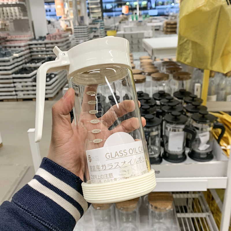 日本厨房玻璃带刻度酱油瓶