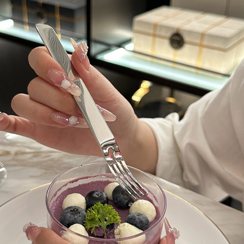 高级感304不锈钢水果叉