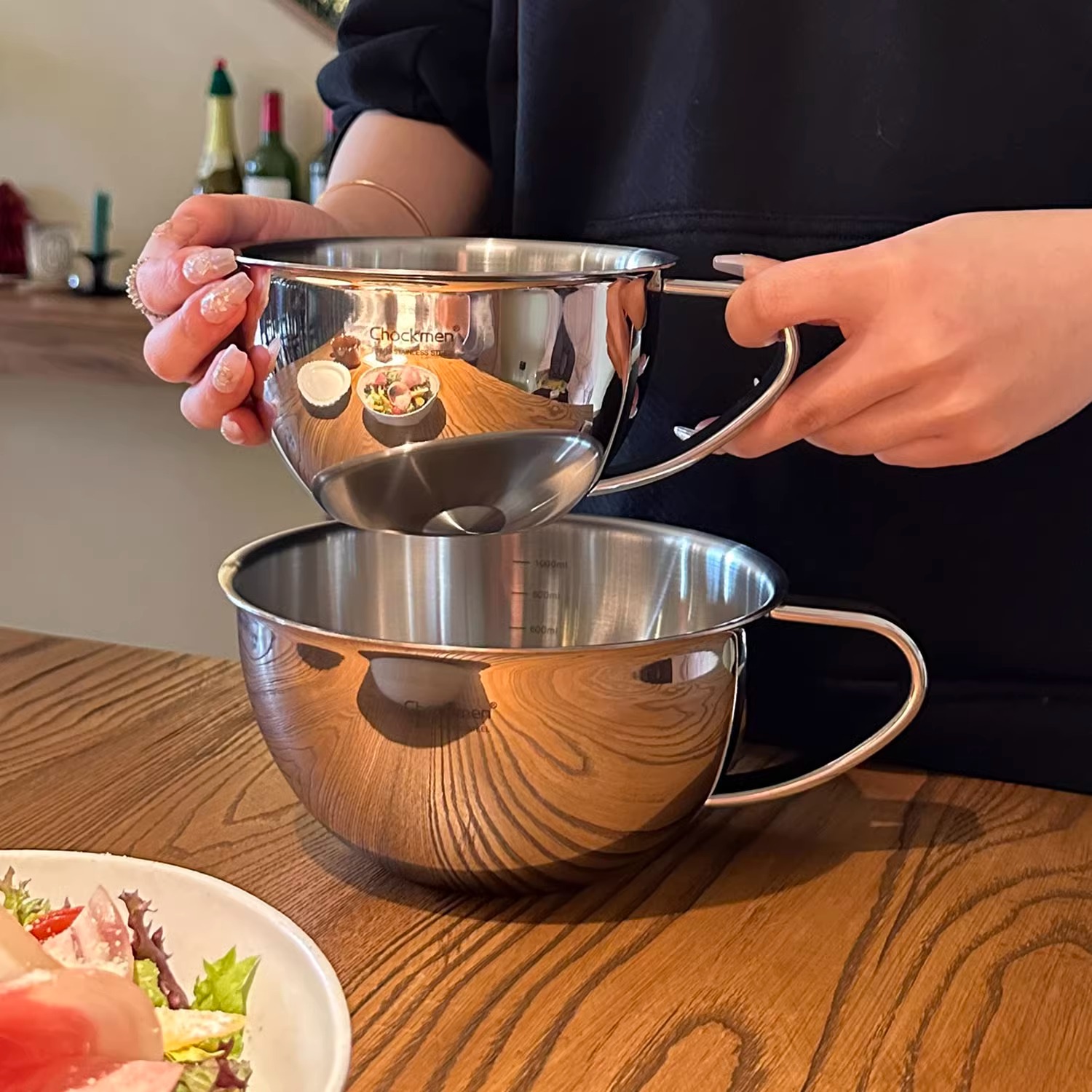 316不锈钢大肚杯早餐燕麦牛奶杯吃饭碗打蛋碗量杯带手柄多用碗