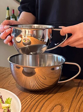 316不锈钢大肚杯早餐燕麦牛奶杯吃饭碗打蛋碗量杯带手柄多用碗