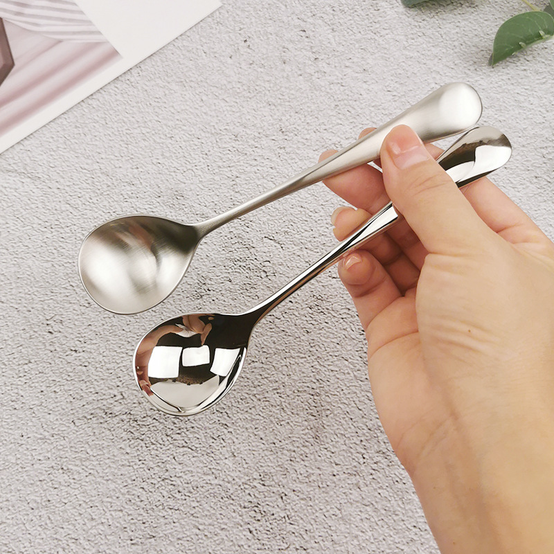 厚料316不锈钢小汤喝粥儿童勺子