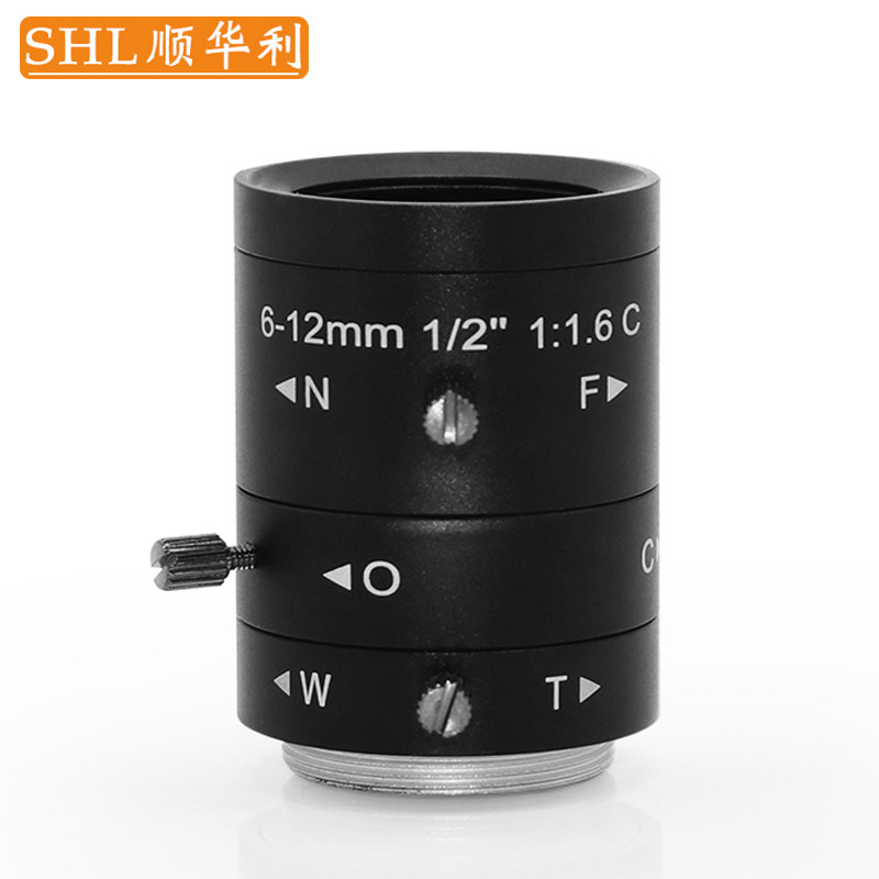 SHL/顺华利 高清工业相机镜头300万 1/2靶面 C口 监控摄像头手动变焦6-12mm低畸变CCD枪机镜头