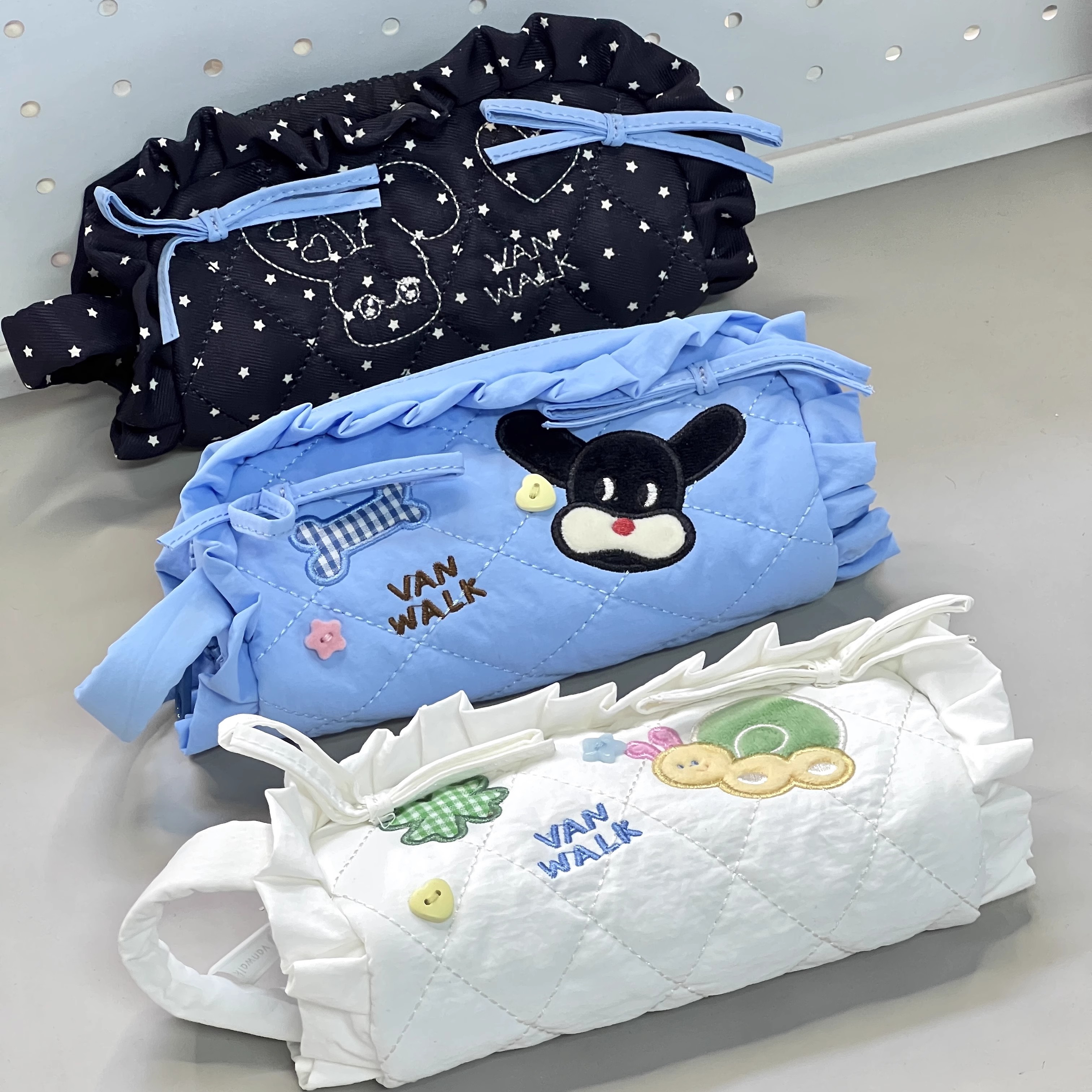 2025新款饺子花边小动物笔袋大容量小初高中学生文具收纳铅笔袋文具盒