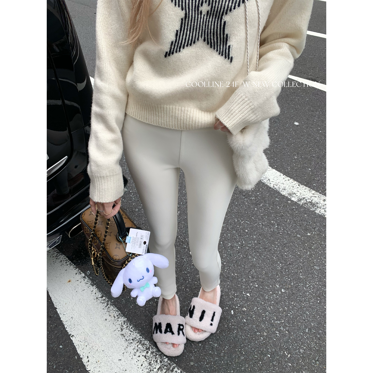 林子熙百搭气质高腰加绒紧身裤