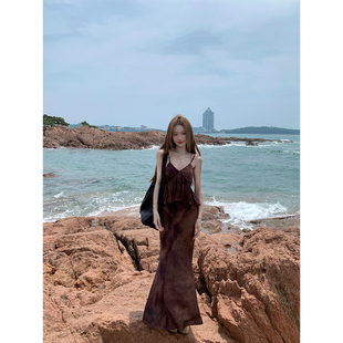 COOLLINE林子熙 名伶千金 新中式定制面料禅意吊带鱼尾裙气质套装