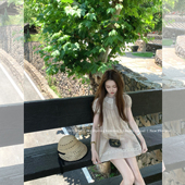 COOLLINE林子熙 去茶山 茶歇系列少女娃娃领连衣裙减龄显瘦短裙