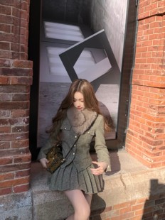 人字纹中古人字纹小香外套半裙气质套装 COOLLINE林子熙 伯爵千金