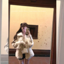 COOLLINE林子熙 D家财阀獭兔皮草斗篷小众小翻领外套上衣 嗲嗲兔