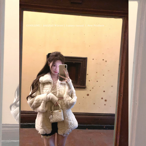 COOLLINE林子熙千金感斗篷皮草