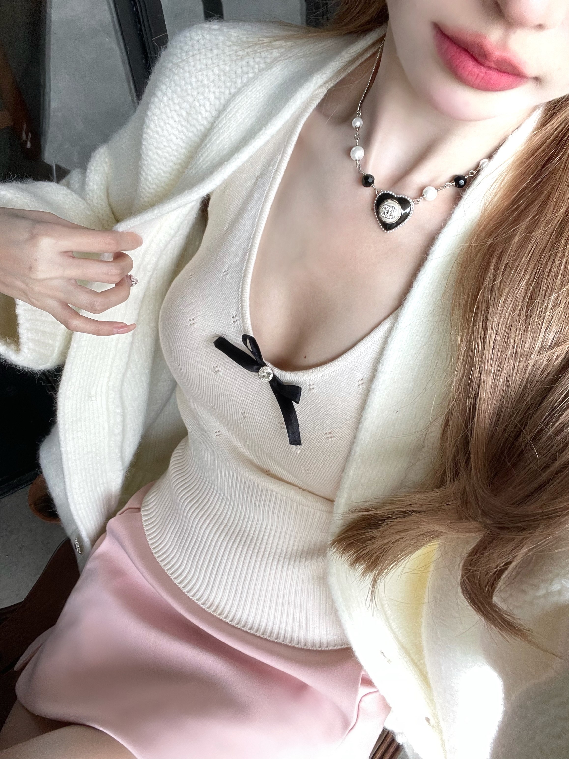 COOLLINE林子熙 莉莉子 甜甜少女感挂脖小背心修身显瘦内搭上衣女
