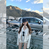 COOLLINE林子熙 女高腰短裤 加州礼拜一 两色独特刺绣立领卫衣套装