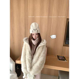 COOLLINE林子熙 喵喵又咪咪 冰岛小熊托卡皮毛一体皮草/针织裤