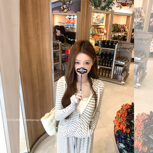 COOLLINE林子熙条纹上衣套装