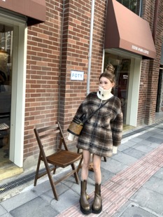 COOLLINE林子熙 港岛日落 氛围感进口90羊毛千层酥气质大衣外套