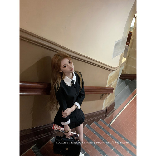 COOLLINE林子熙 女校风波  假两件暗黑风JK学院西装裙