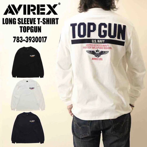 日单avi男士纯棉长袖T恤rex秋款大刺绣外套top gun米国空军警卫队
